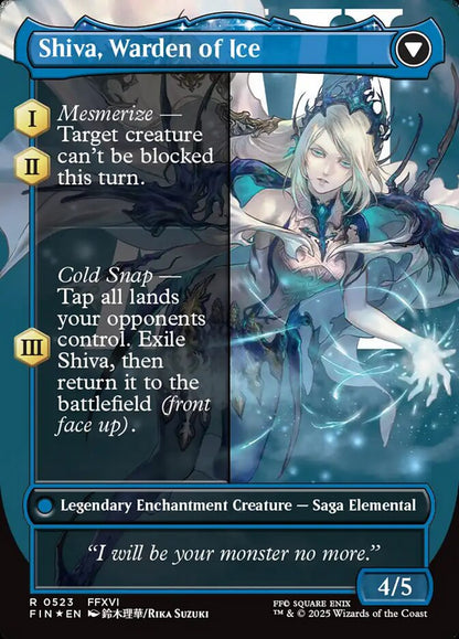 Jill, Shiva's Dominant // Shiva, Warden of Ice (Borderless) (523) Surge Foil - FINAL FANTASY