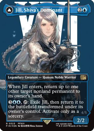 Jill, Shiva's Dominant // Shiva, Warden of Ice (Borderless) (523) Surge Foil - FINAL FANTASY