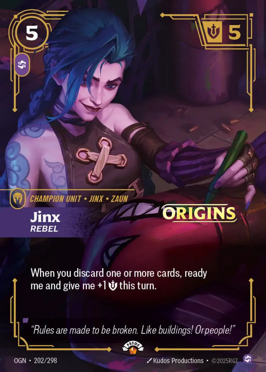 Jinx – Rebel (Stamped Champion) (202) Foil - Riftbound Promotional Cards