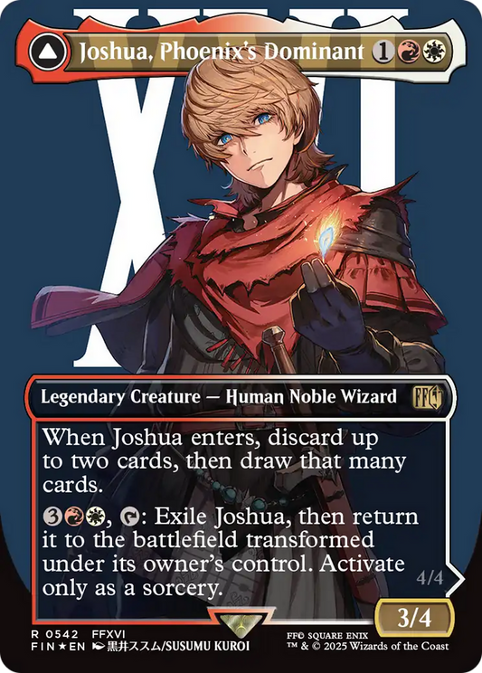 Joshua, Phoenix's Dominant // Phoenix, Warden of Fire (Borderless) (542) Surge Foil - FINAL FANTASY