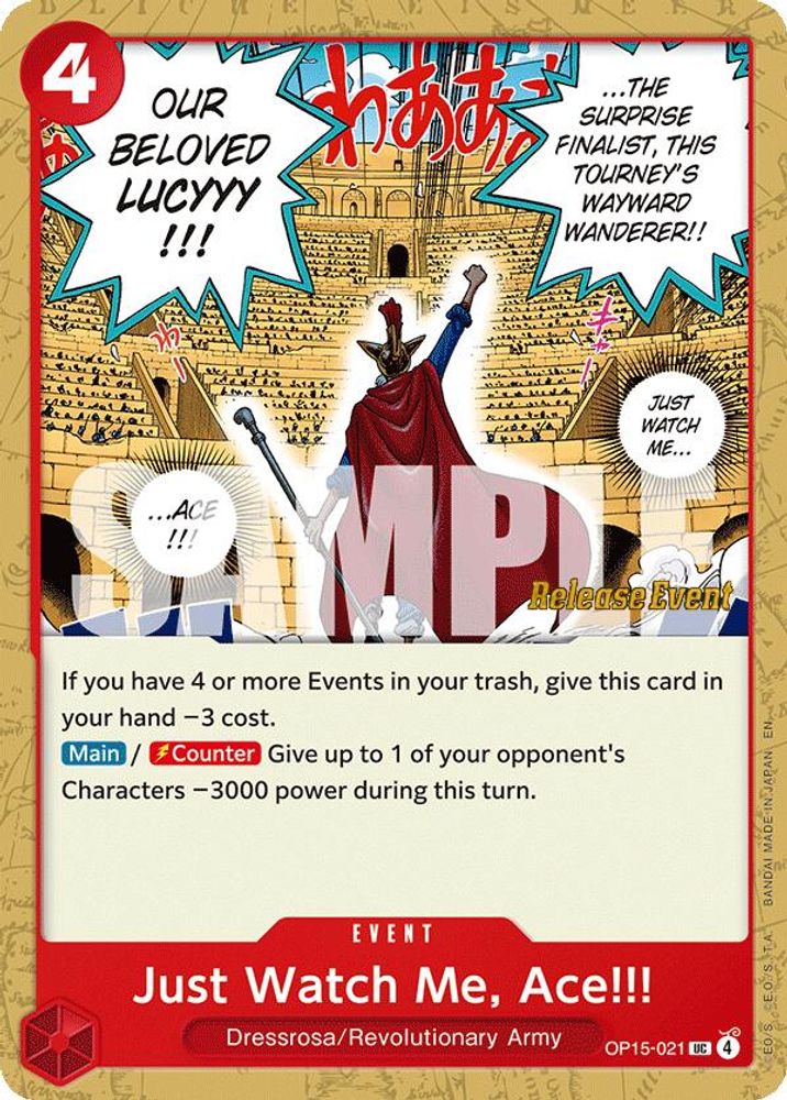Just Watch Me, Ace!!! (OP15-021) Release Event Cards