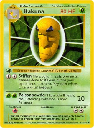 Kakuna (33) (Unlimited) - Base Set (Shadowless)