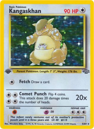 Kangaskhan (5) (1st Edition) Holofoil - Jungle