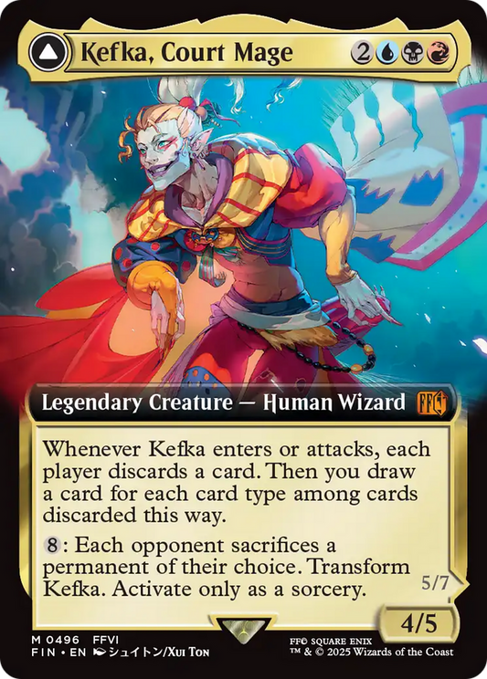 Kefka, Court Mage // Kefka, Ruler of Ruin (Extended Art) (496) Foil - FINAL FANTASY