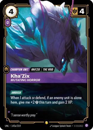 Kha'Zix – Mutating Horror (Alternate Art) (143a) Foil - Unleashed