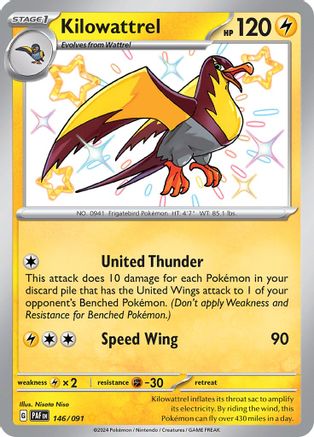 Kilowattrel (146) Holofoil - Paldean Fates