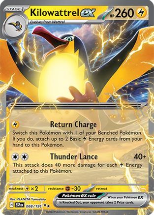 Kilowattrel ex (68) Holofoil - Surging Sparks
