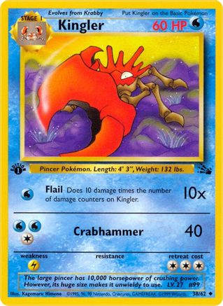 Kingler (38) (1st Edition) - Fossil