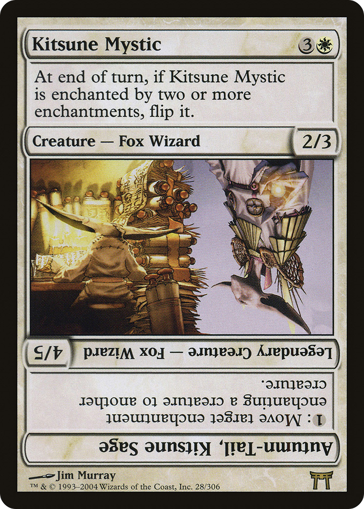 Kitsune Mystic // Autumn-Tail, Kitsune Sage (028) - Champions of Kamigawa