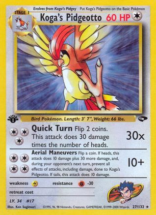 Koga's Pidgeotto (27) (1st Edition) - Gym Challenge