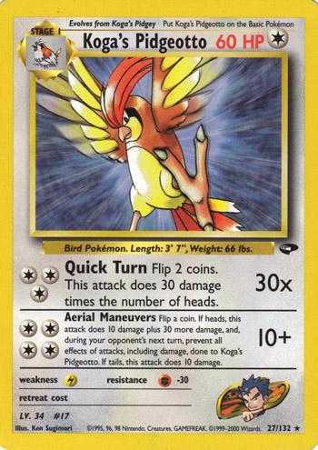Koga's Pidgeotto (27) (Unlimited) - Gym Challenge