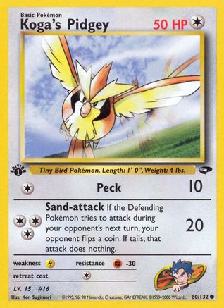 Koga's Pidgey (80) (1st Edition) - Gym Challenge