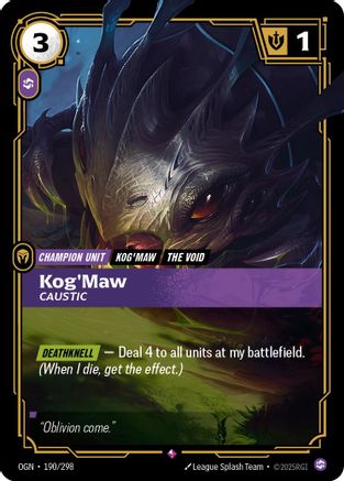 Kog'Maw – Caustic (190) Foil - Origins