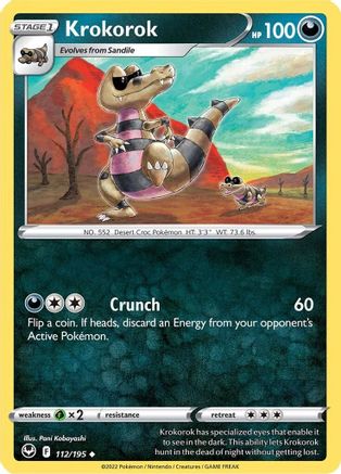 Krokorok (112) Reverse Holofoil - Silver Tempest