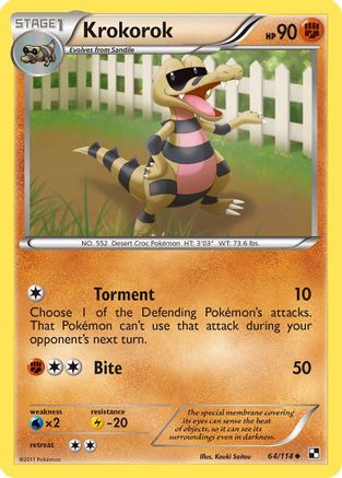 Krokorok (64) Reverse Holofoil - Black & White