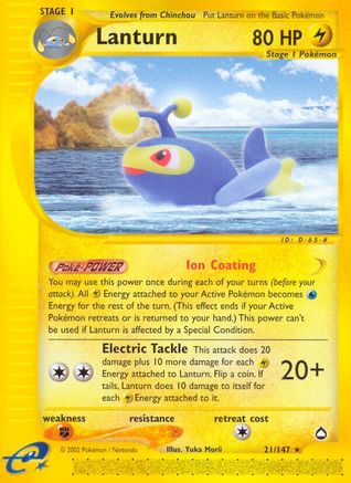 Lanturn (21) Reverse Holofoil - Aquapolis