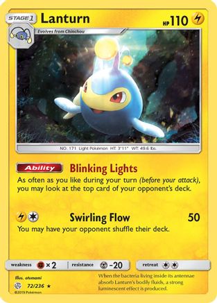 Lanturn (72) Reverse Holofoil - Cosmic Eclipse