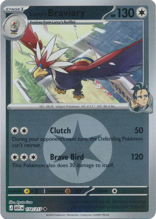 Larry's Braviary (Energy Symbol Pattern) (174) Reverse Holofoil - Ascended Heroes