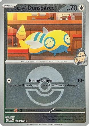 Larry's Dunsparce (Poke Ball) (163) Reverse Holofoil - Ascended Heroes