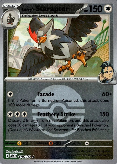 Larry's Staraptor (Poke Ball) (170) Reverse Holofoil - Ascended Heroes