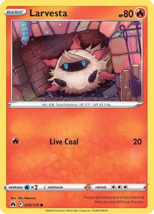Larvesta (24) Reverse Holofoil - Crown Zenith
