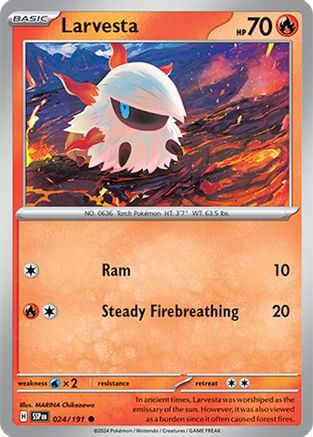 Larvesta (24) Reverse Holofoil - Surging Sparks