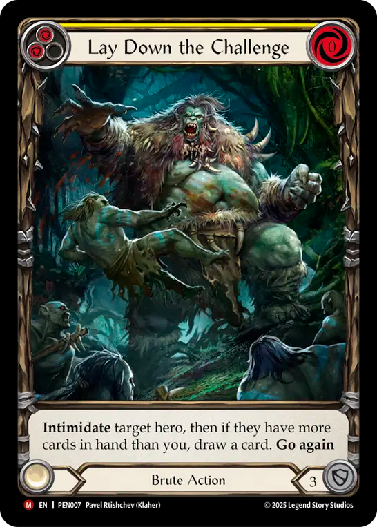 Lay Down The Challenge (Extended Art) (PEN007) Rainbow Foil - Compendium of Rathe