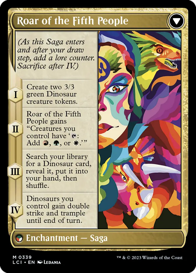 Huatli, Poet of Unity // Roar of the Fifth People (Borderless Oltec) (339) Foil - The Lost Caverns of Ixalan