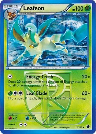 Leafeon (Deck Exclusives) (11) Holofoil - Plasma Freeze