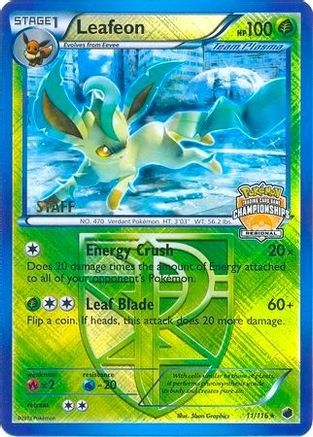Leafeon (Regional Championships) [Staff] (11) Reverse Holofoil - League & Championship Cards