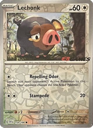 Lechonk (EB Games Exclusive) (154) Reverse Holofoil - Miscellaneous Cards & Products