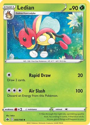 Ledian (5) Reverse Holofoil - Chilling Reign