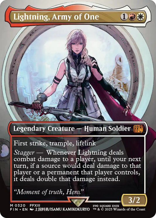 Lightning, Army of One (Borderless) (320) Foil - FINAL FANTASY