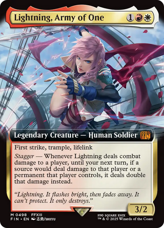 Lightning, Army of One (Extended Art) (498) Foil - FINAL FANTASY