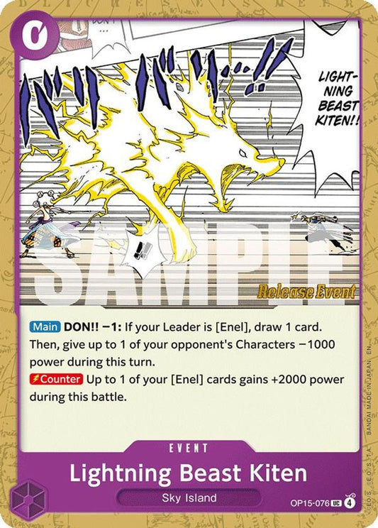 Lightning Beast Kiten (OP15-076) Release Event Cards