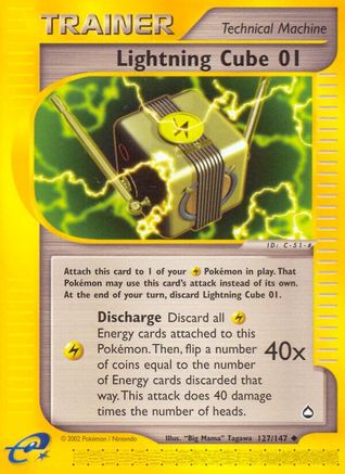 Lightning Cube (127) Reverse Holofoil - Aquapolis