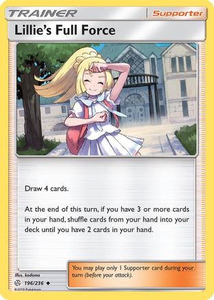 Lillie's Full Force (196) Reverse Holofoil - Cosmic Eclipse