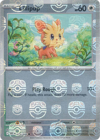 Lillipup (Master Ball Pattern) (74) Reverse Holofoil - White Flare
