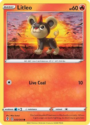 Litleo (22) Reverse Holofoil - Evolving Skies
