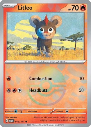 Litleo (Poke Ball Pattern) (15) Reverse Holofoil - Prismatic Evolutions