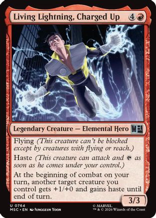Living Lightning, Charged Up (764) Foil - Commander: Marvel Super Heroes