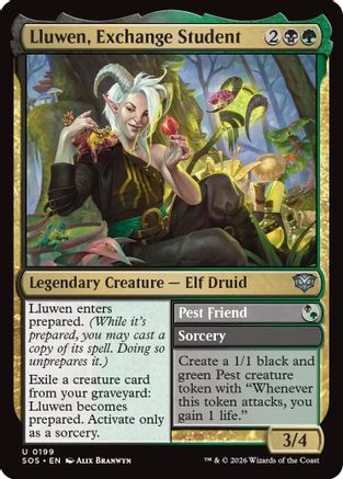 Lluwen, Exchange Student // Pest Friend (199) - Secrets of Strixhaven