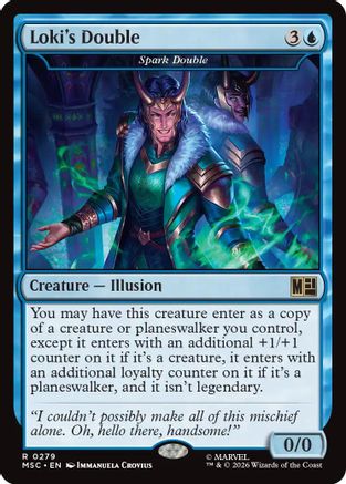 Loki's Double – Spark Double (279) Surge Foil - Commander: Marvel Super Heroes