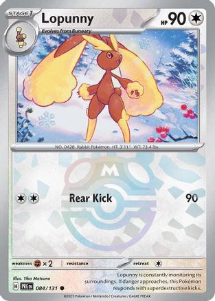 Lopunny (Master Ball Pattern) (84) Reverse Holofoil - Prismatic Evolutions