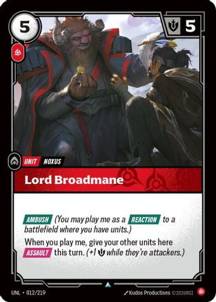 Lord Broadmane (012) Foil - Unleashed