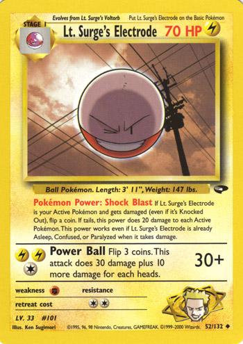 Lt. Surge's Electrode (52) (Unlimited) - Gym Challenge