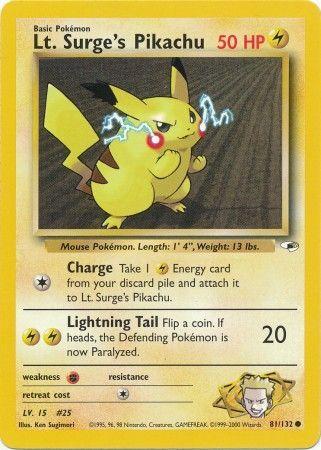 Lt. Surge's Pikachu (81) (Unlimited) - Gym Heroes
