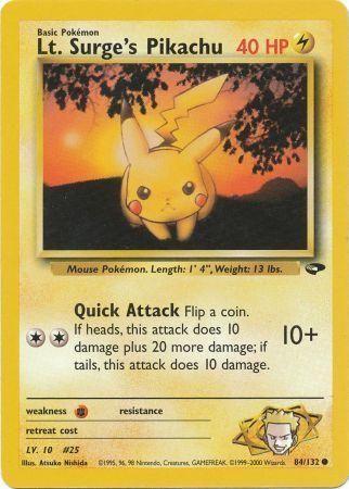Lt. Surge's Pikachu (84) (Unlimited) - Gym Challenge