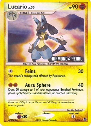 Lucario (Diamond & Pearl) (6) Reverse Holofoil - Burger King Promos