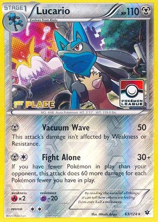 Lucario (Pokemon League) [1st Place] (63) Reverse Holofoil - League & Championship Cards